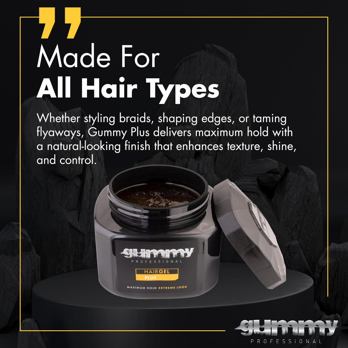 Gummy defined curls enhanced by gel showing curl definition benefit