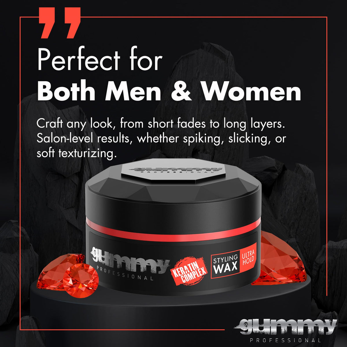 Gummy label with provitamin B5 and keratin highlighting hair care