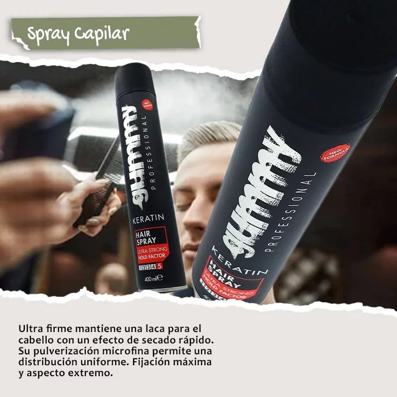 Gummy spray mist action demonstrating lightweight, fine mist for styling