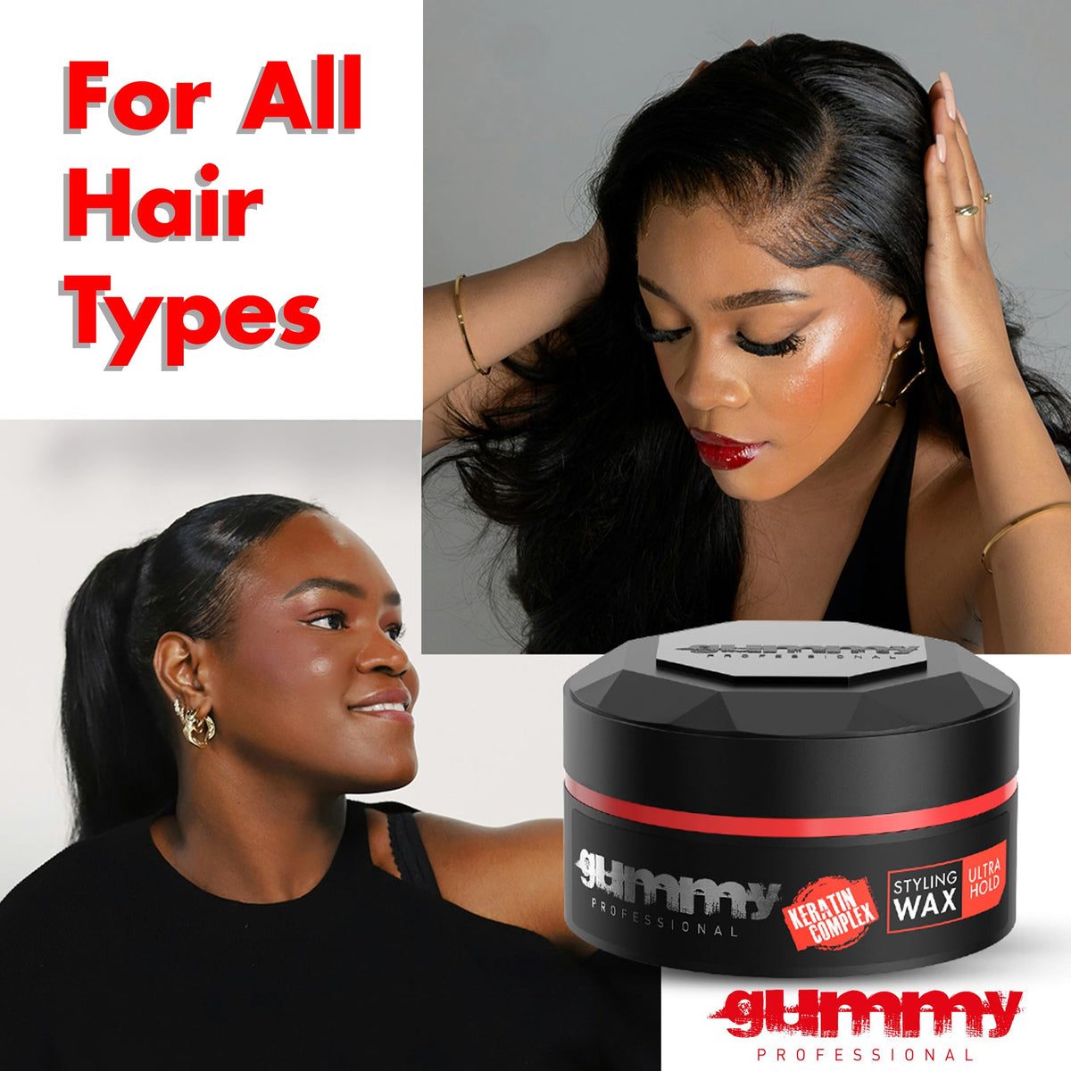 Under running water rinsing Gummy wax out of hair demonstrating easy removal and no residue