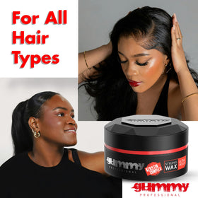 Under running water rinsing Gummy wax out of hair demonstrating easy removal and no residue
