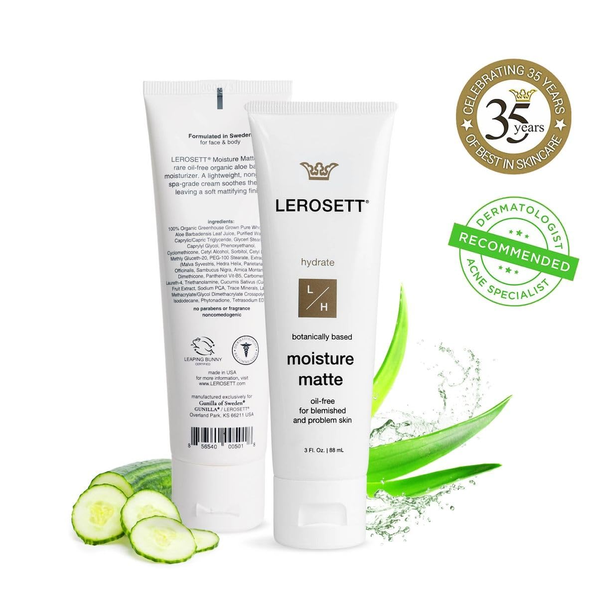 Gunilla LEROSETT applied to face demonstrating matte finish and reduced shine
