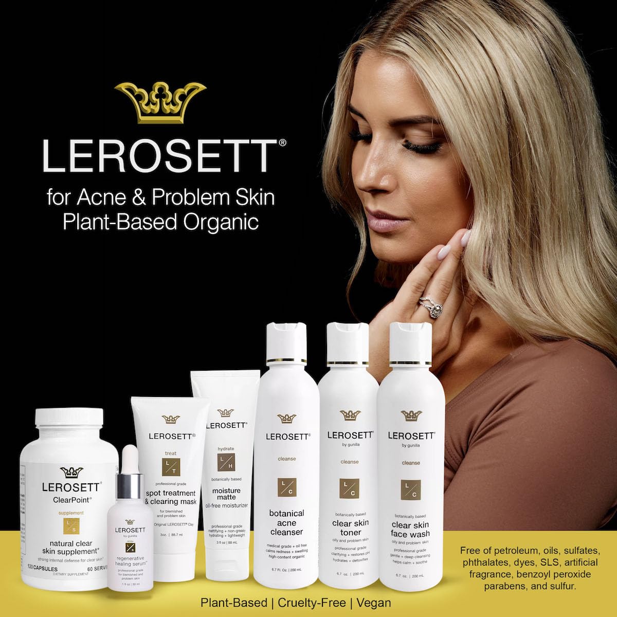 Gunilla Of Sweden LEROSETT label close-up displaying ingredients and purity