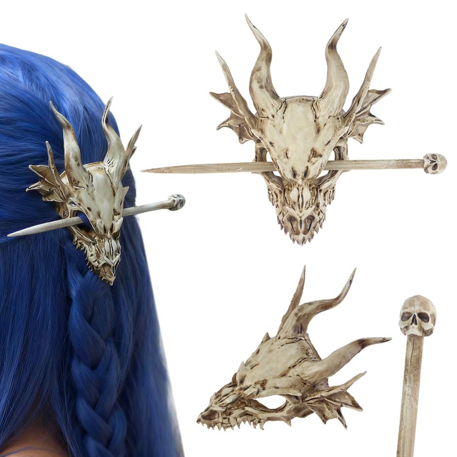 GuoShuang dragon skull front view showing gothic skull detail and dramatic accent