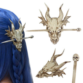 GuoShuang dragon skull front view showing gothic skull detail and dramatic accent