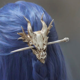 GuoShuang dragon skull lifestyle styling on model for cosplay and everyday looks