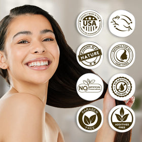 GuruNanda visible smoother ends comparison illustrating strengthened hair benefit