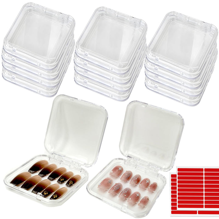 GUXACU clear box front view showing nail design display and professional presentation