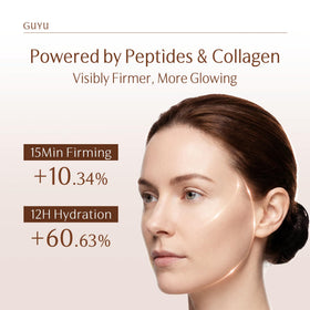 GUYU aged ginseng root ingredient image highlighting potency benefit: collagen support
