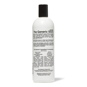 Generic Value Products shampoo bottle held in hand demonstrating 16 oz size and easy use