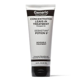 GVP concentrated leave-in front bottle showing label and size, quick hydration benefit