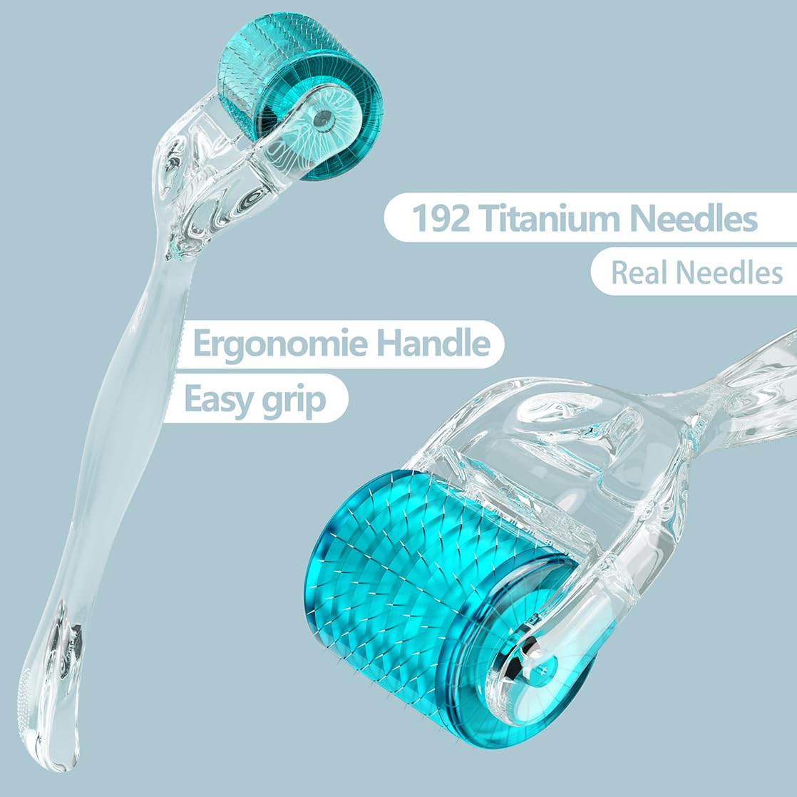GXBRSY close-up of 192 titanium micro-needles displaying durable construction and consistency