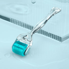 GXBRSY derma roller on bathroom counter near skincare for convenient daily grooming routine