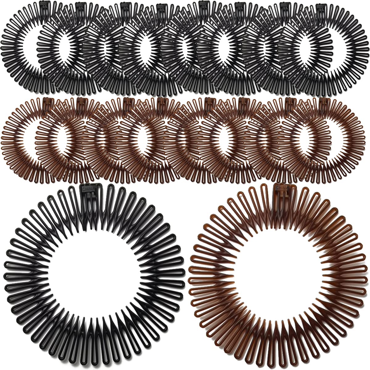 GXXMEI front view of 20-pack headbands showing compact packaging and ready-to-use convenience