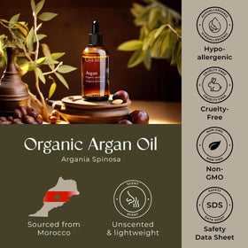 Gya Labs argan oil displayed on bathroom shelf evoking daily skincare routine benefits