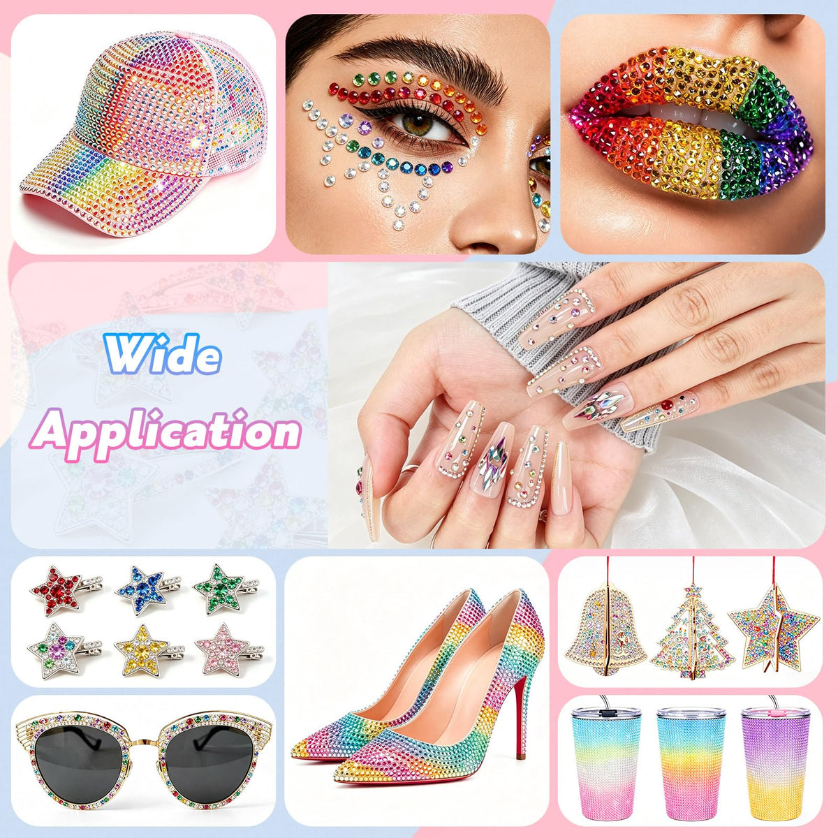 Gybver scale comparison with coins to show 3mm rhinestone size clearly
