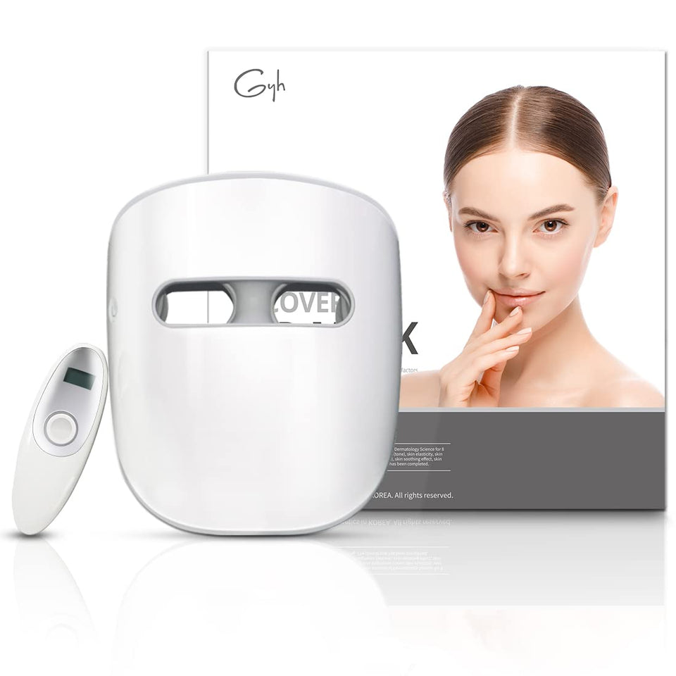 GYH front view LED mask showing full-face coverage and convenient hands-free benefit