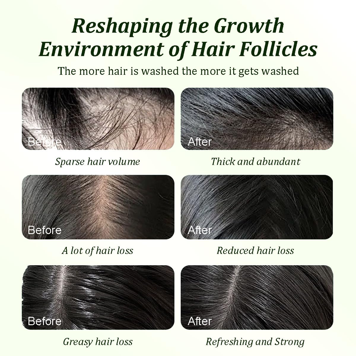 Gypsophila before after volume example displaying fuller hair appearance benefit