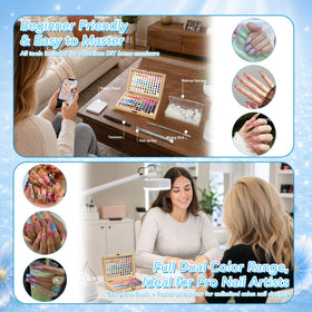 GZIXBDA sponge-gradient demo on nail tips showing smooth blending benefit