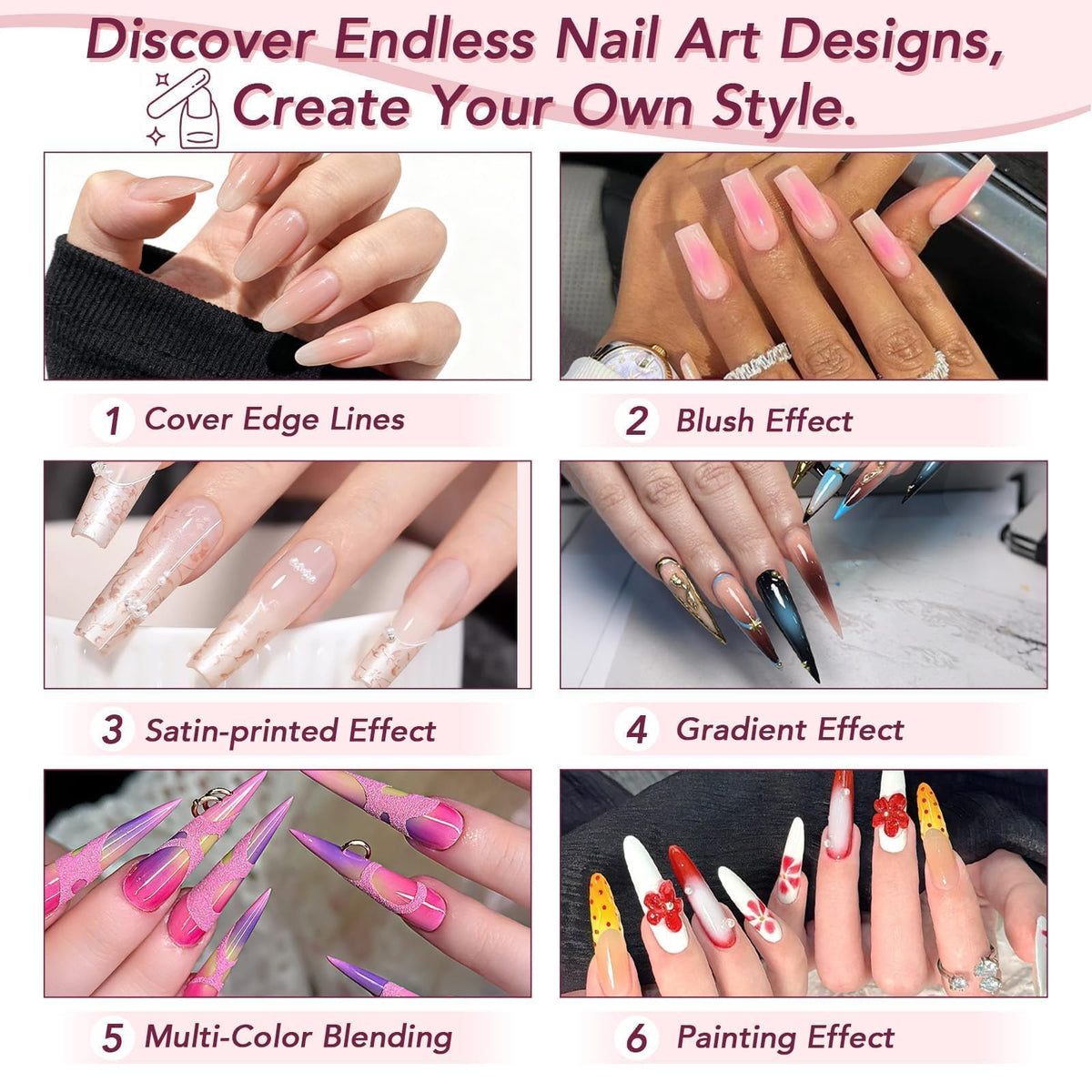 GZIXBDA lifestyle DIY manicure scene showing at-home creative nail results