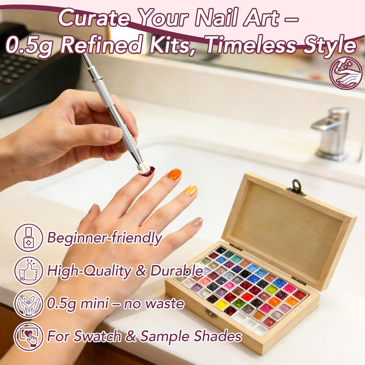 GZIXBDA applying ombre gradient on nail using sponge for quick blended color transitions