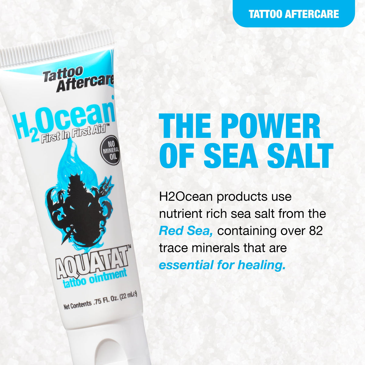 H2Ocean Aquatat cream texture up close showing smooth moisturizing formula that helps reduce scabbing