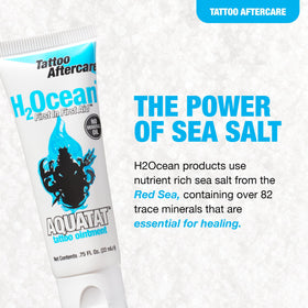H2Ocean Aquatat cream texture up close showing smooth moisturizing formula that helps reduce scabbing