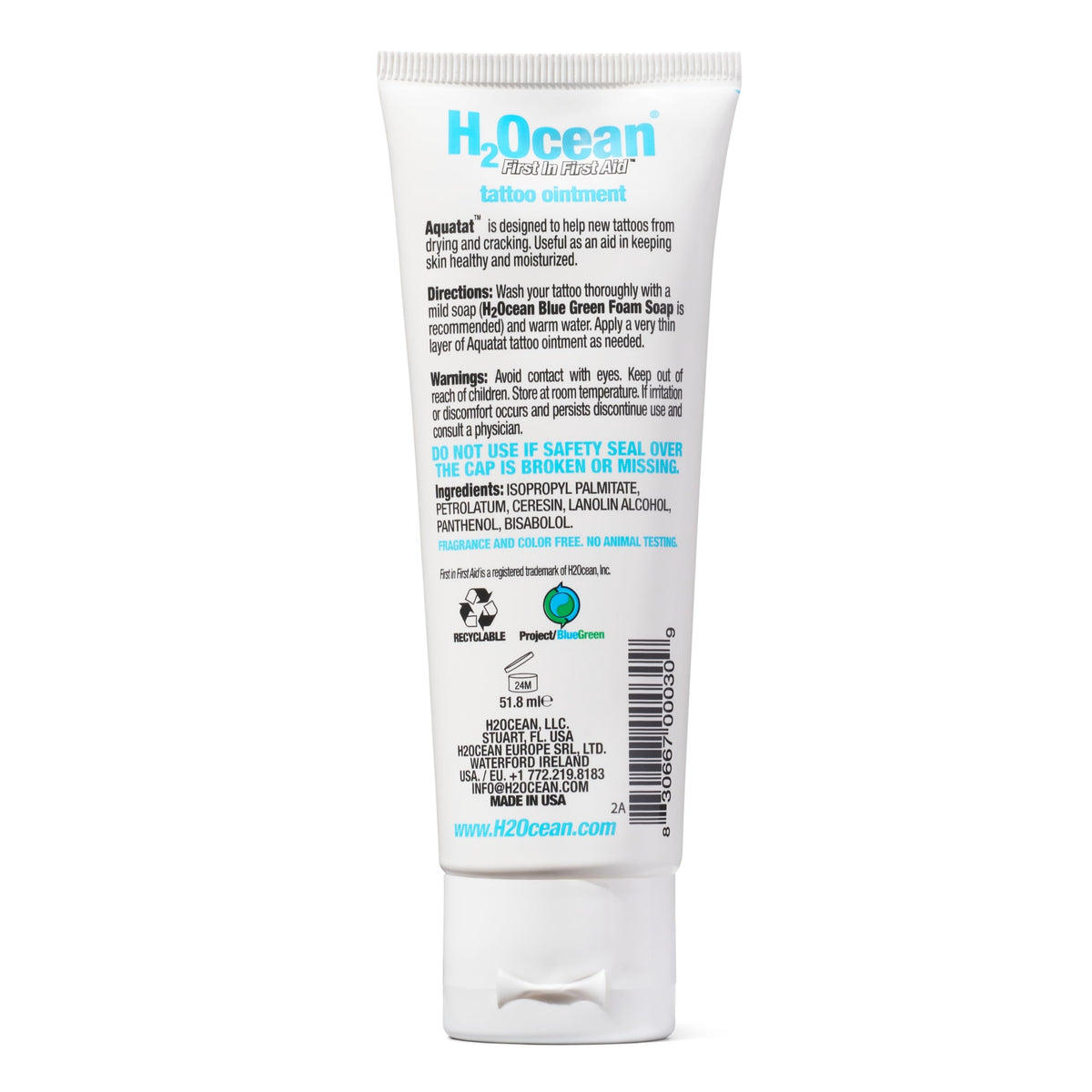 H2Ocean Aquatat box with made in USA mark showing quality assurance