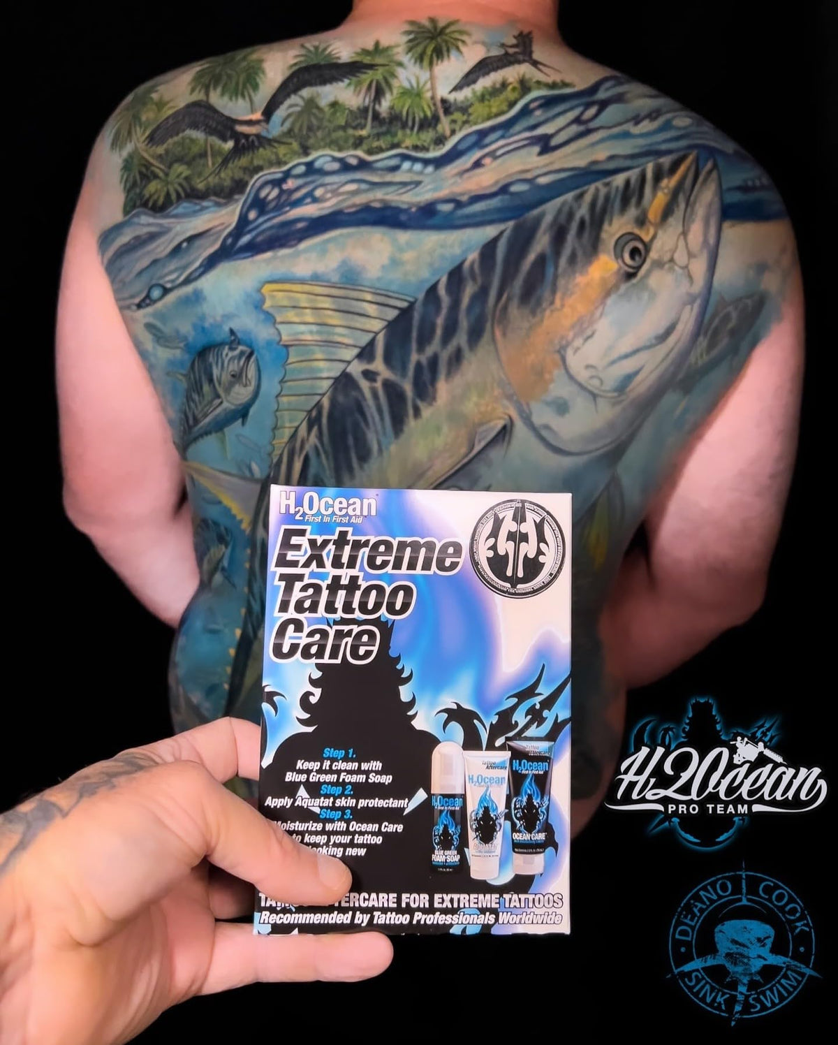 H2Ocean Aquatat in professional tattoo studio showing trusted use