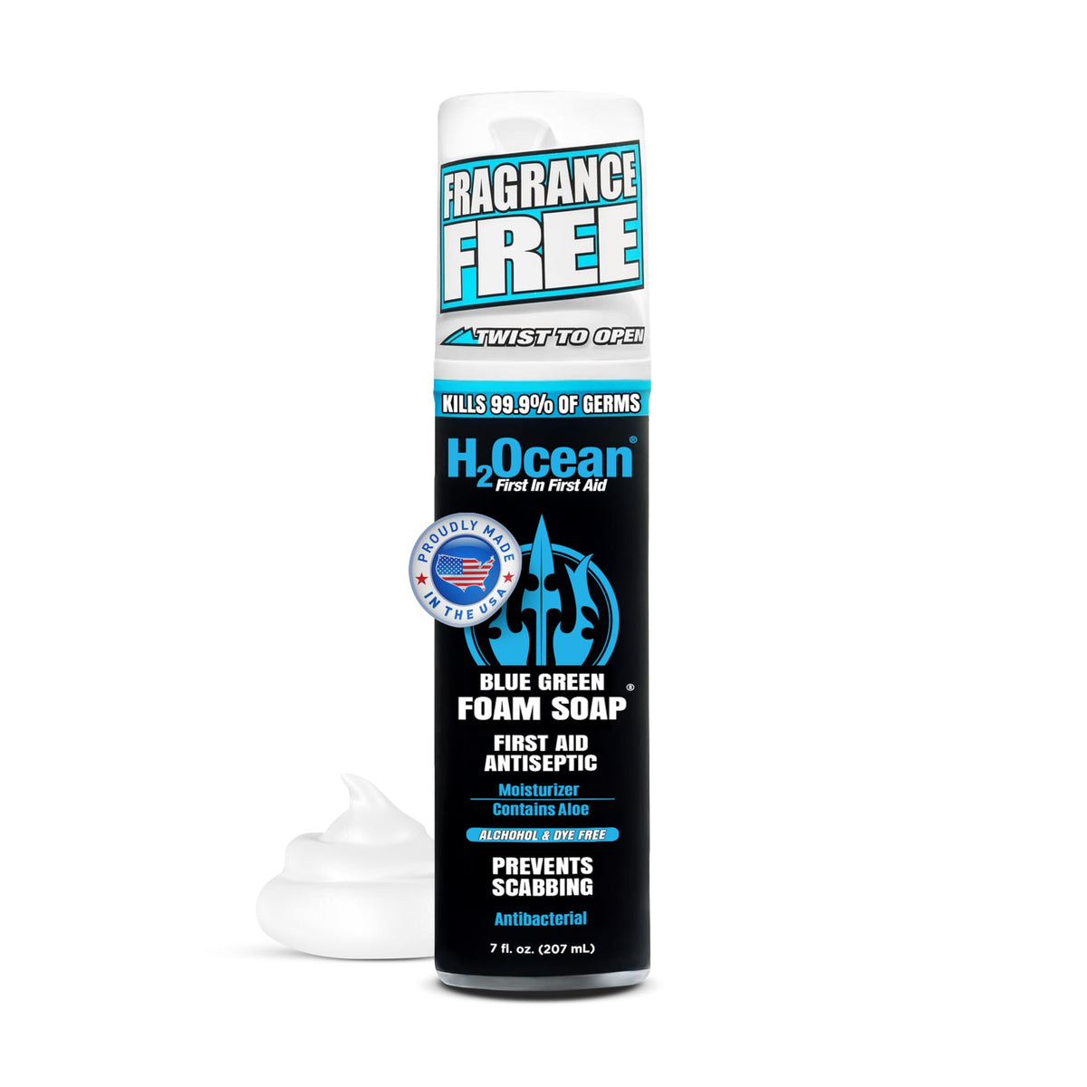 H2Ocean foam soap front packaging showing bottle and branding for clear identification