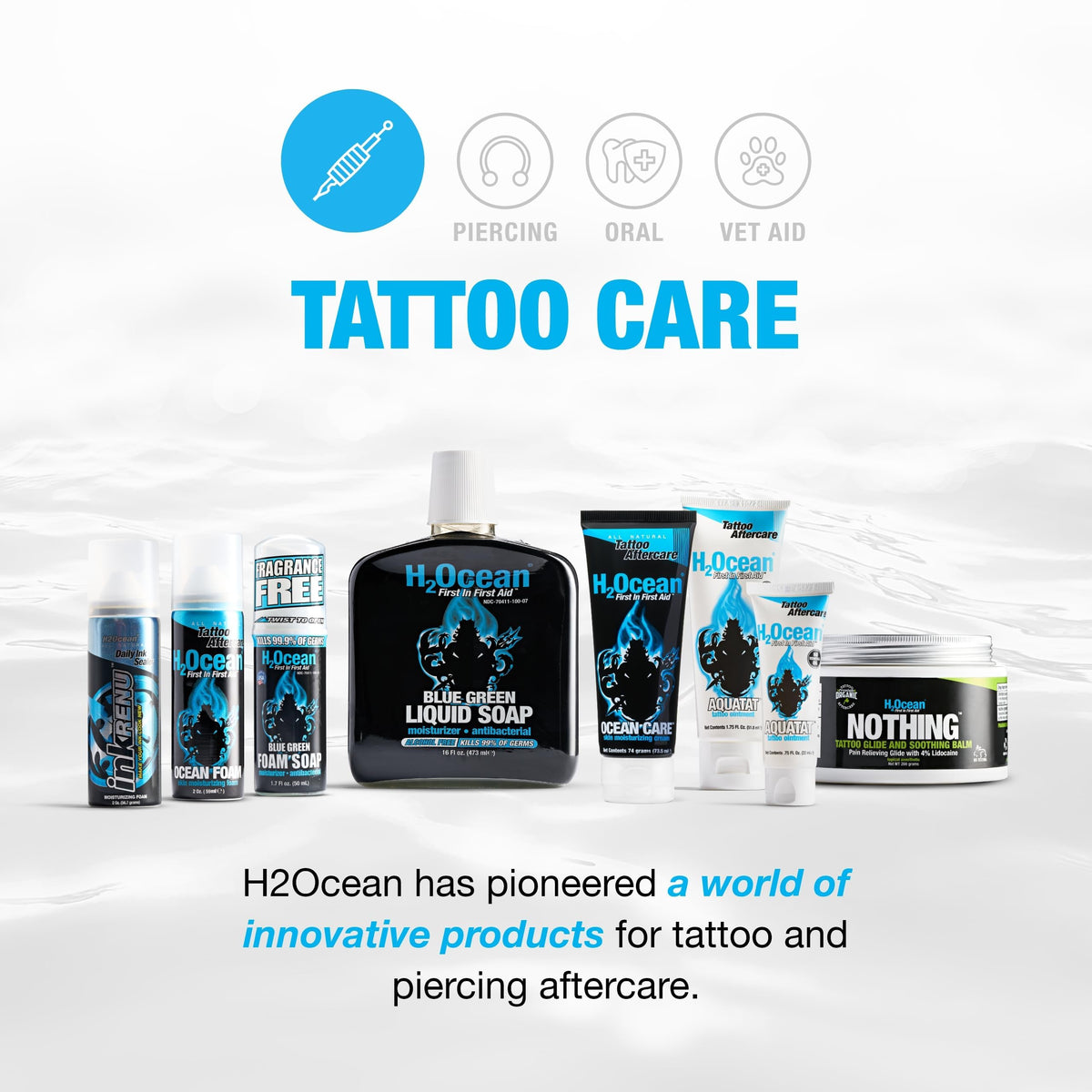 H2Ocean label ingredient list close-up, highlights sea salt minerals and vegan formula
