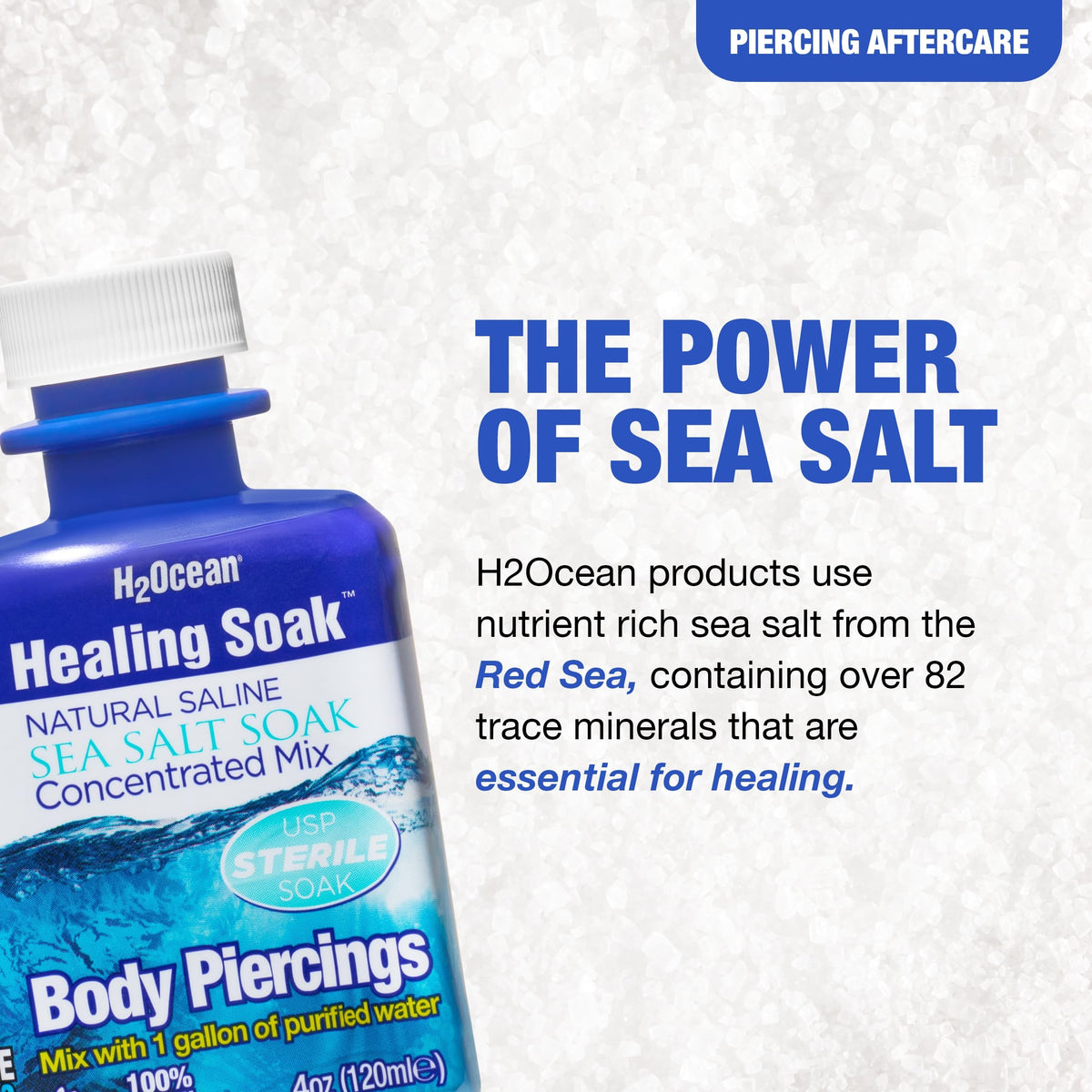 H2Ocean sea salt crystals texture close-up showing natural mineral content