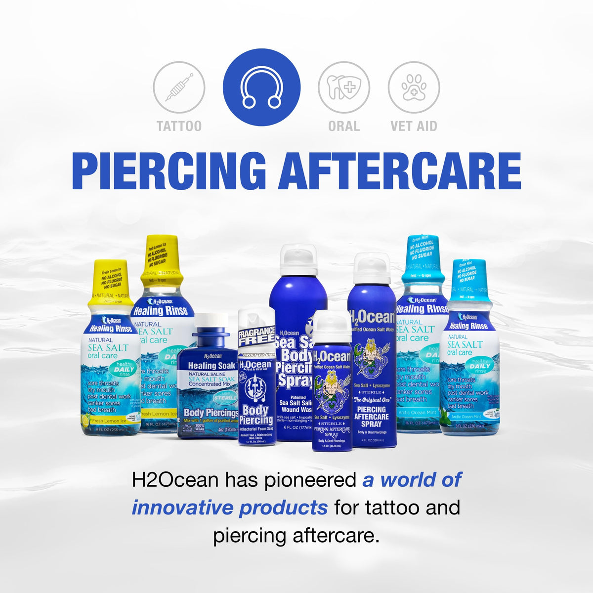 H2Ocean bottle held in hand to illustrate 6 oz size and travel-friendly benefit