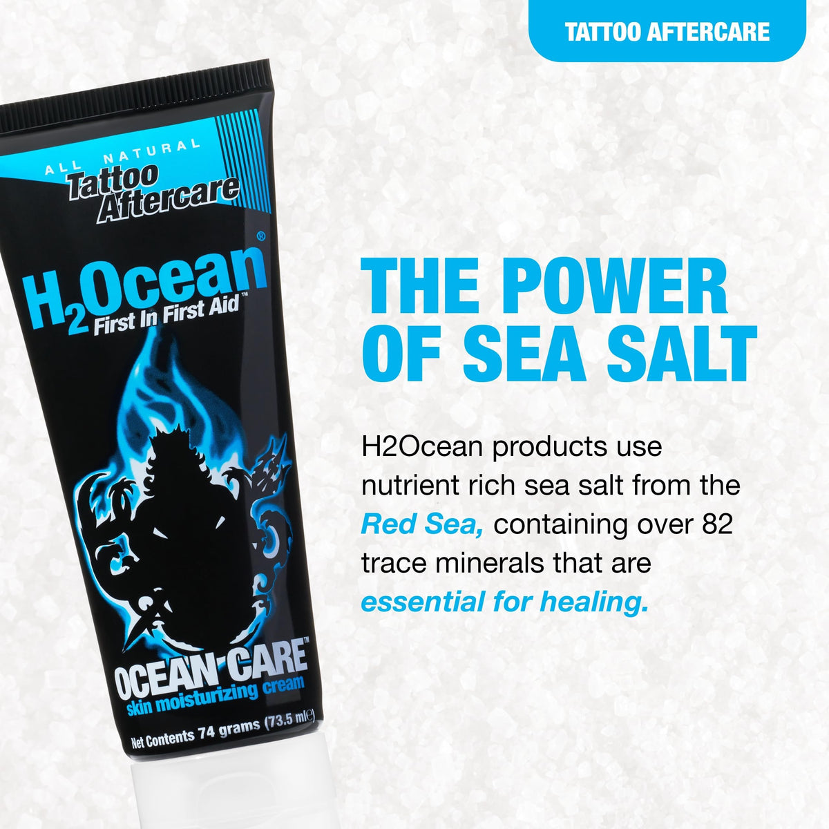 H2Ocean open nozzle dispensing lotion, shows easy controlled application benefit