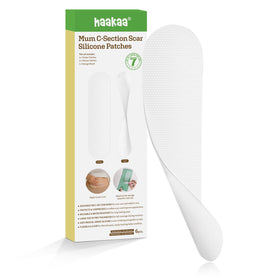 haakaa front packaging showing complete C-section scar strip kit and benefits