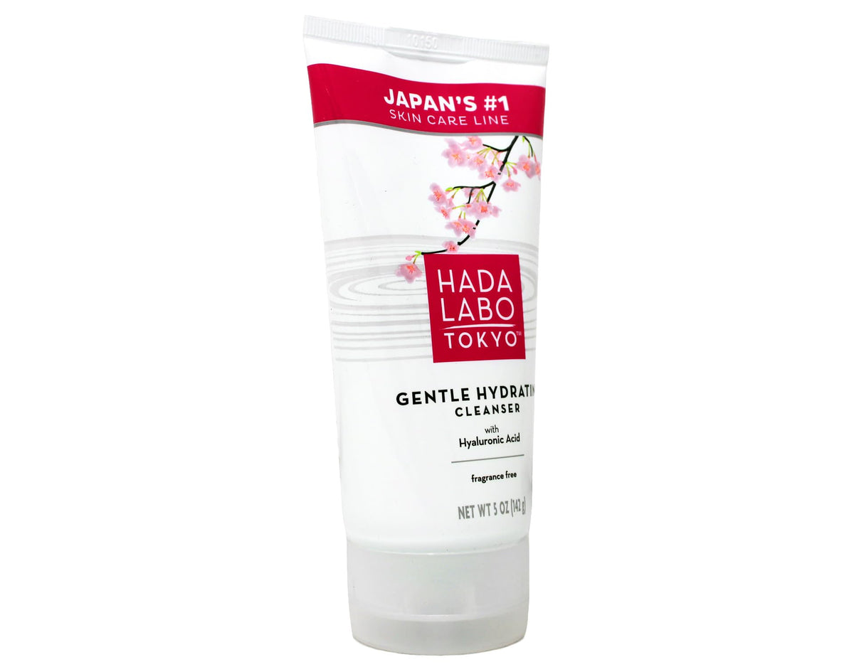 Hada Labo Tokyo ingredient label close-up highlighting hyaluronic benefits