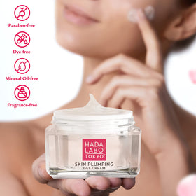 Hada Labo Tokyo application on hand illustrating quick absorption