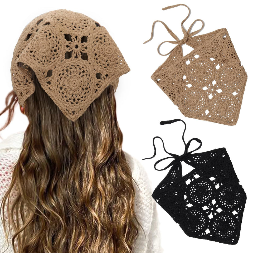 HAIMEIKANG front view showing crochet bandana and boho appeal