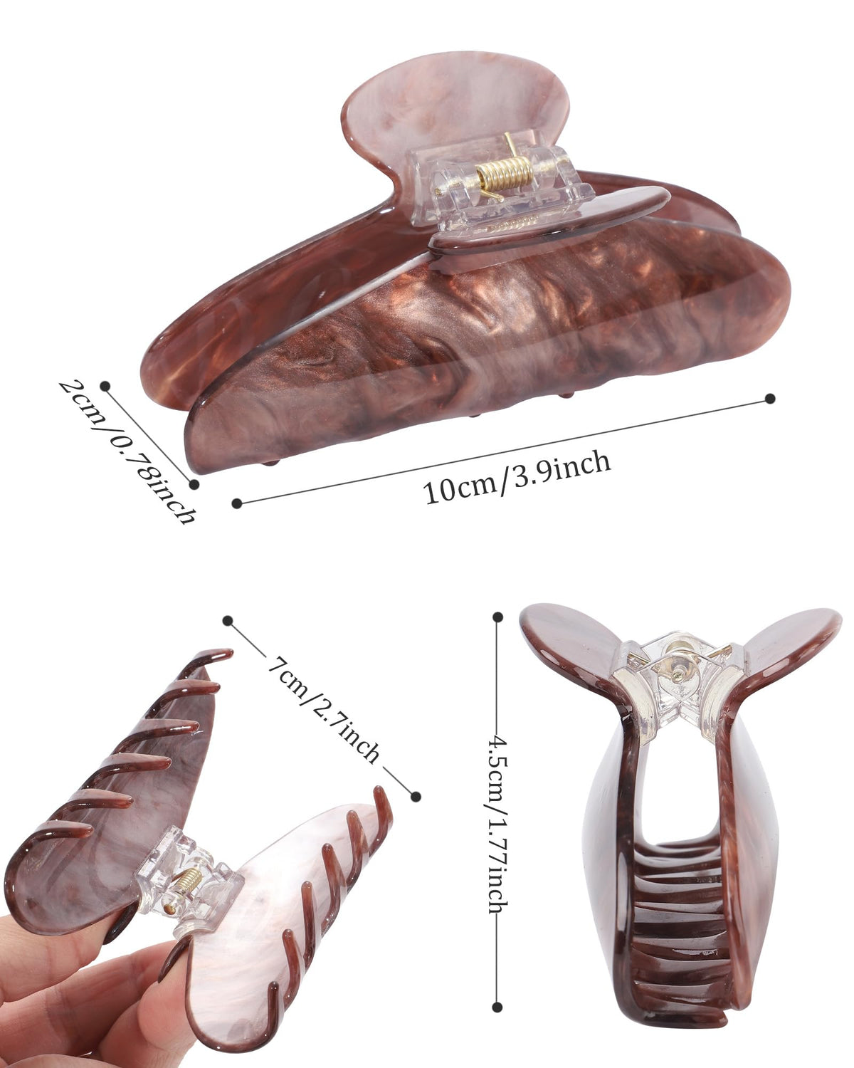 HAIMEIKANG clip holding a high ponytail showing secure hold and daylong wear benefit