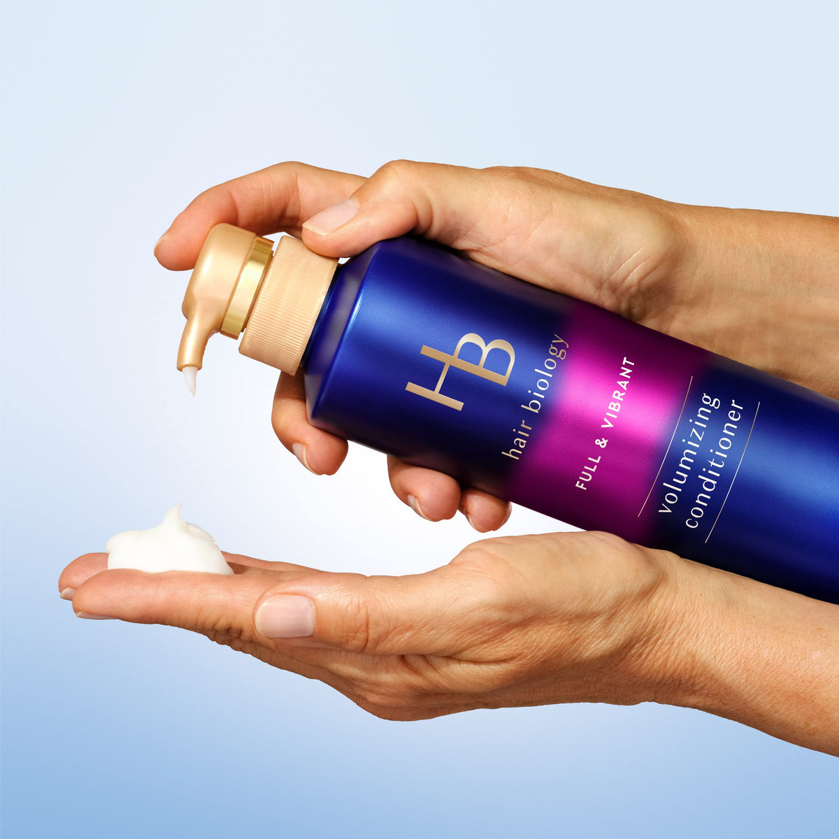 Hair Biology conditioner applied to wet hair to detangle and add body