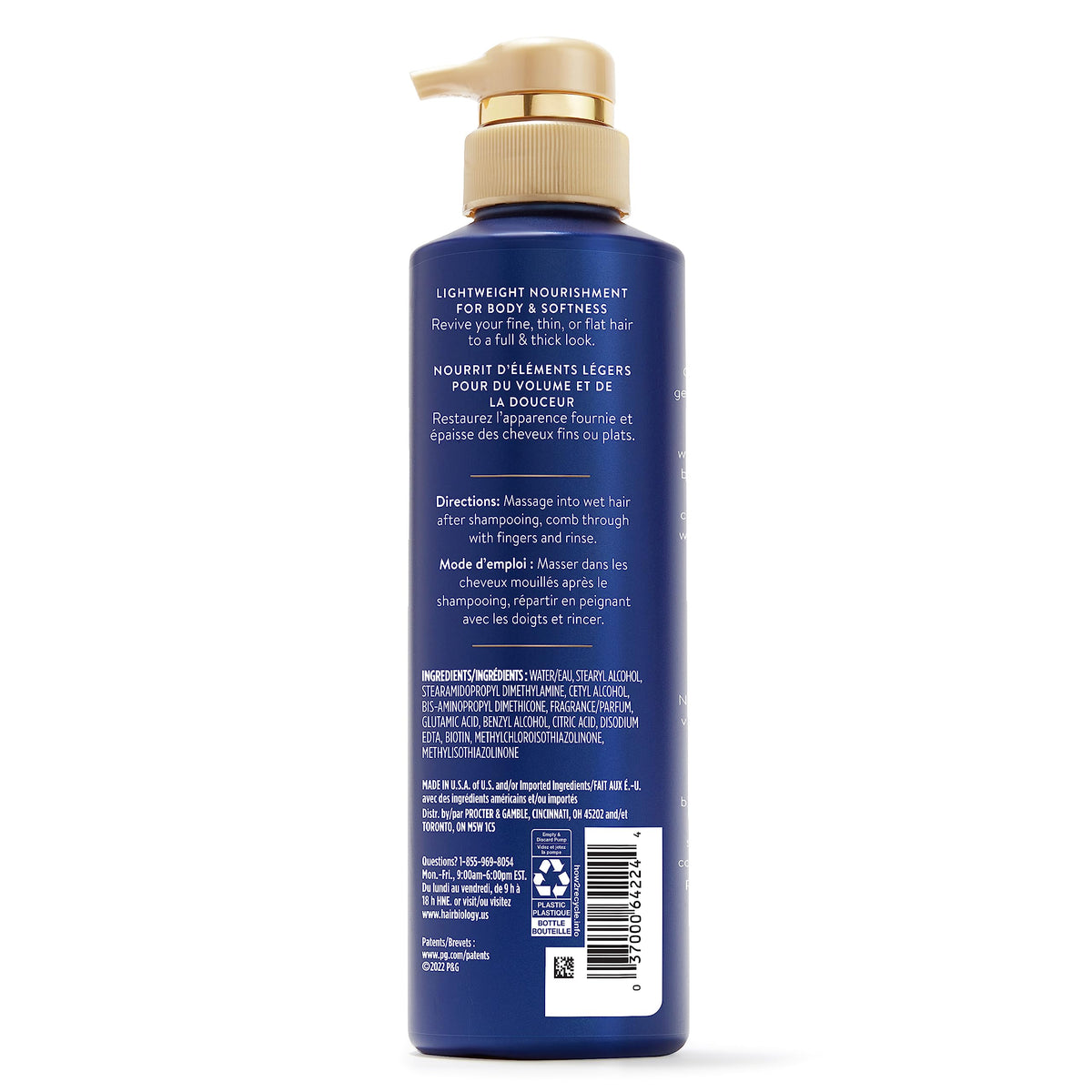 Hair Biology creamy conditioner texture dispensed to show lightweight feel