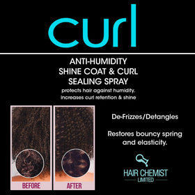 Hair Chemist before and after comparison reducing frizz and improving curl definition
