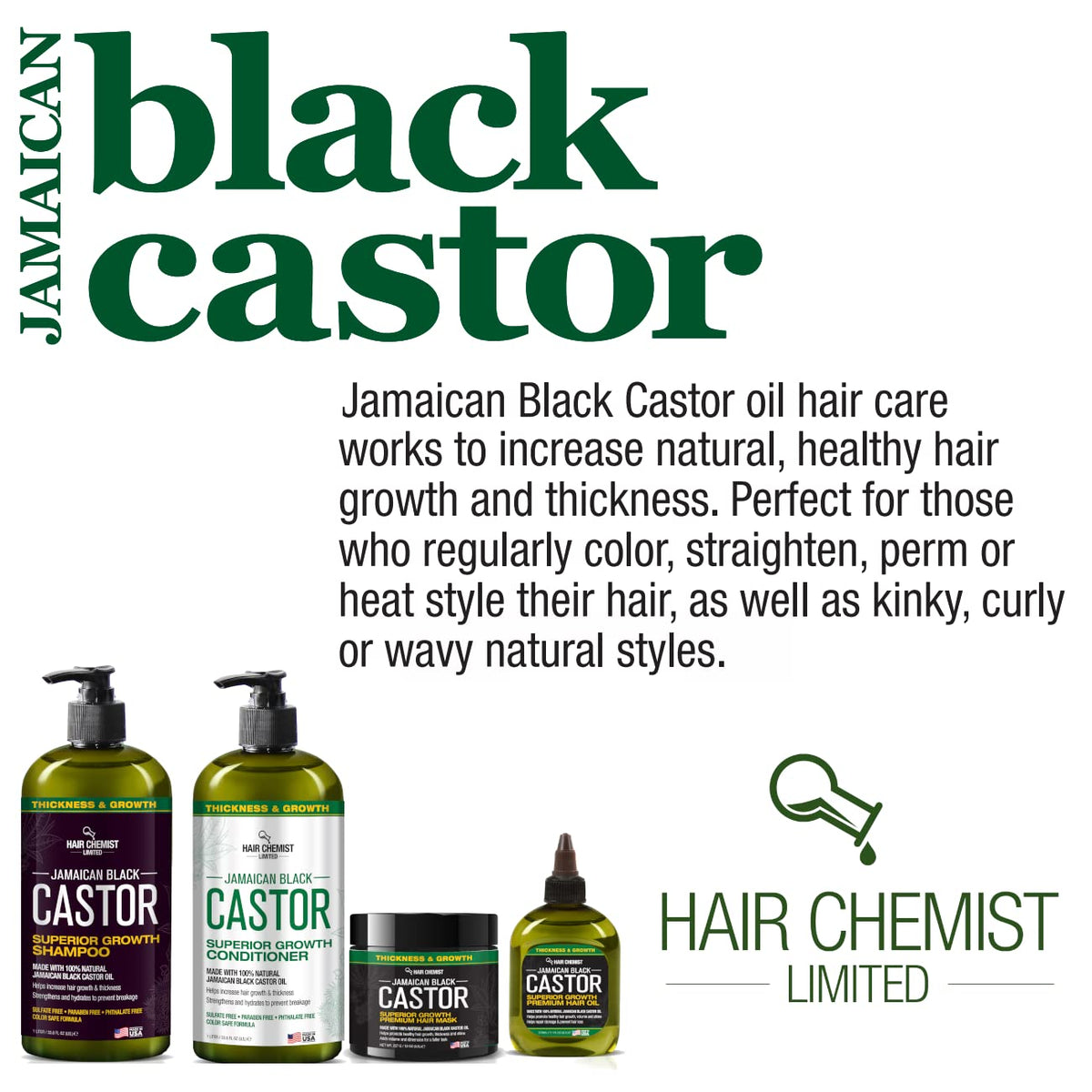 Hair Chemist bottle compared to common household item showing 33.8 oz large size