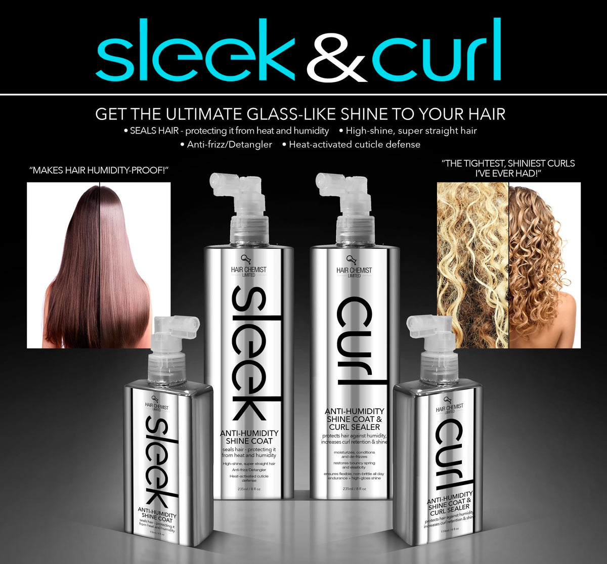 Hair Chemist bottle inside travel pouch for on-the-go shine