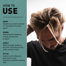 Hair Craft Co. applying oil to damp hair for easier styling and hydration