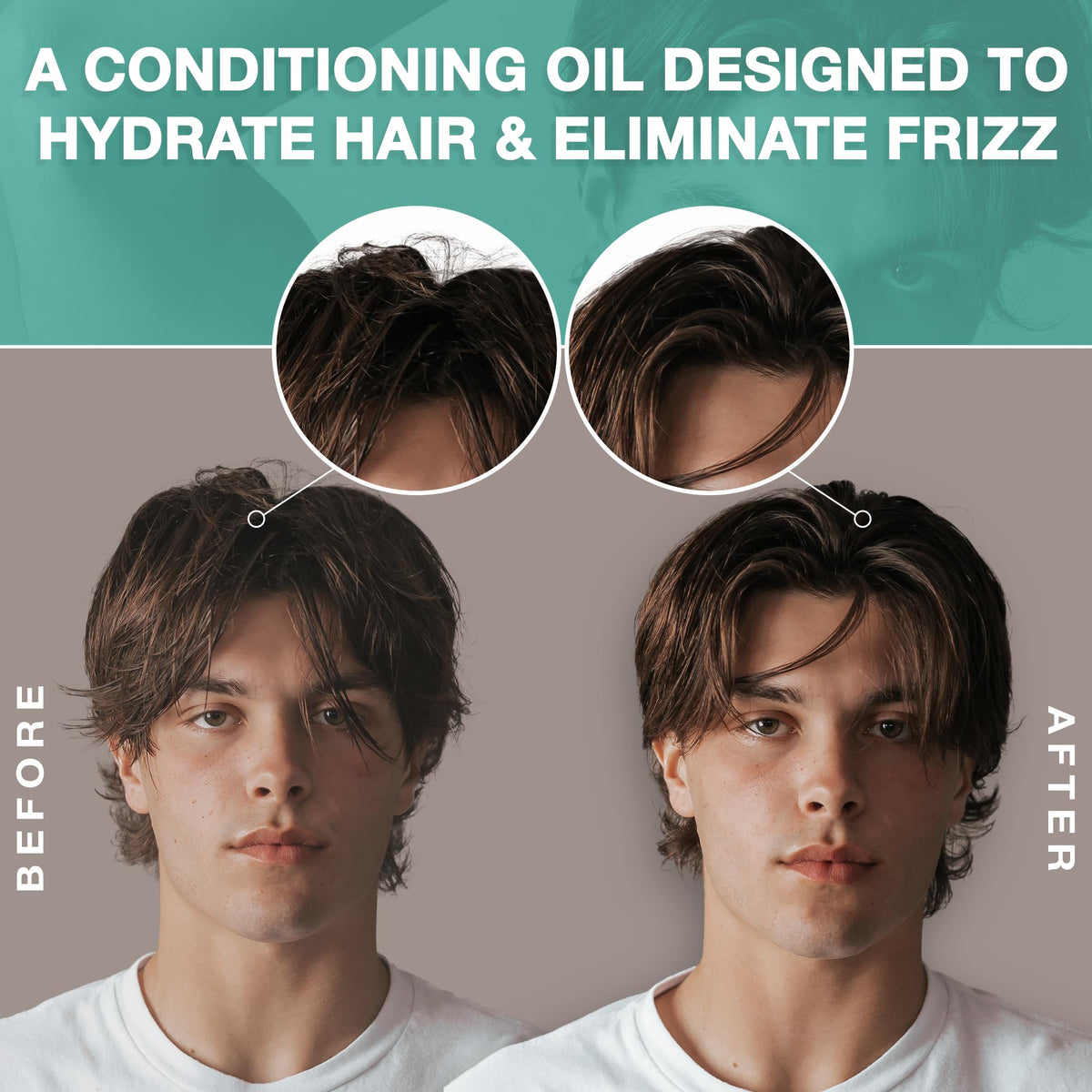 Hair Craft Co. before and after styling showing reduced frizz and improved texture