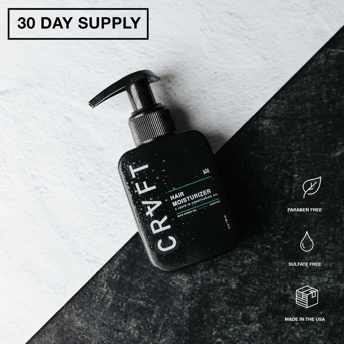 Hair Craft Co. label closeup showing ingredients and transparency benefit