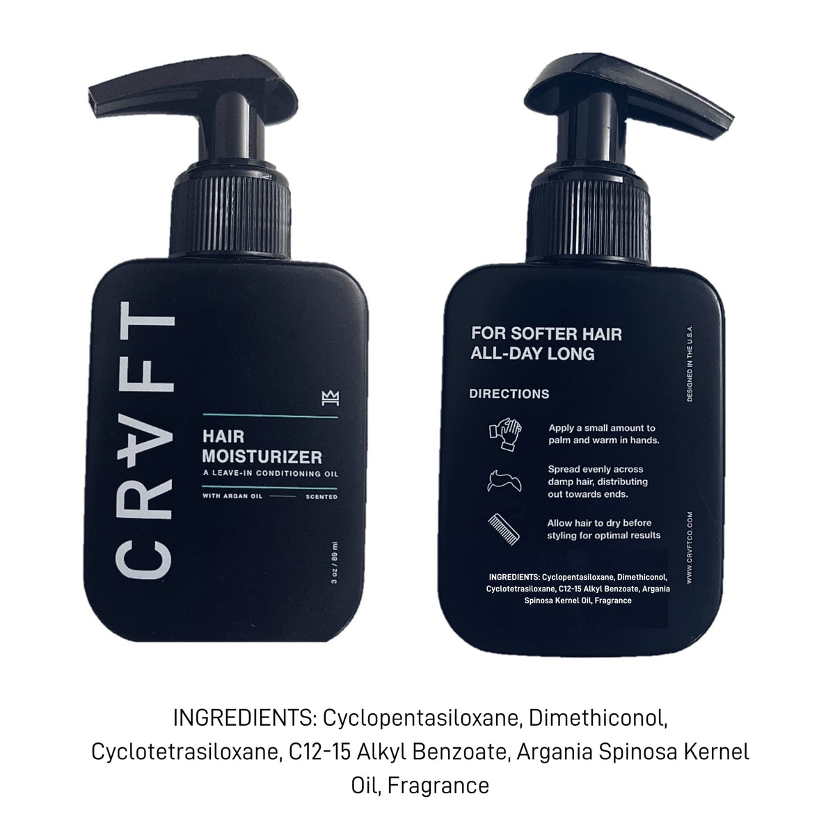Hair Craft Co. product on bathroom counter in morning routine setting benefit