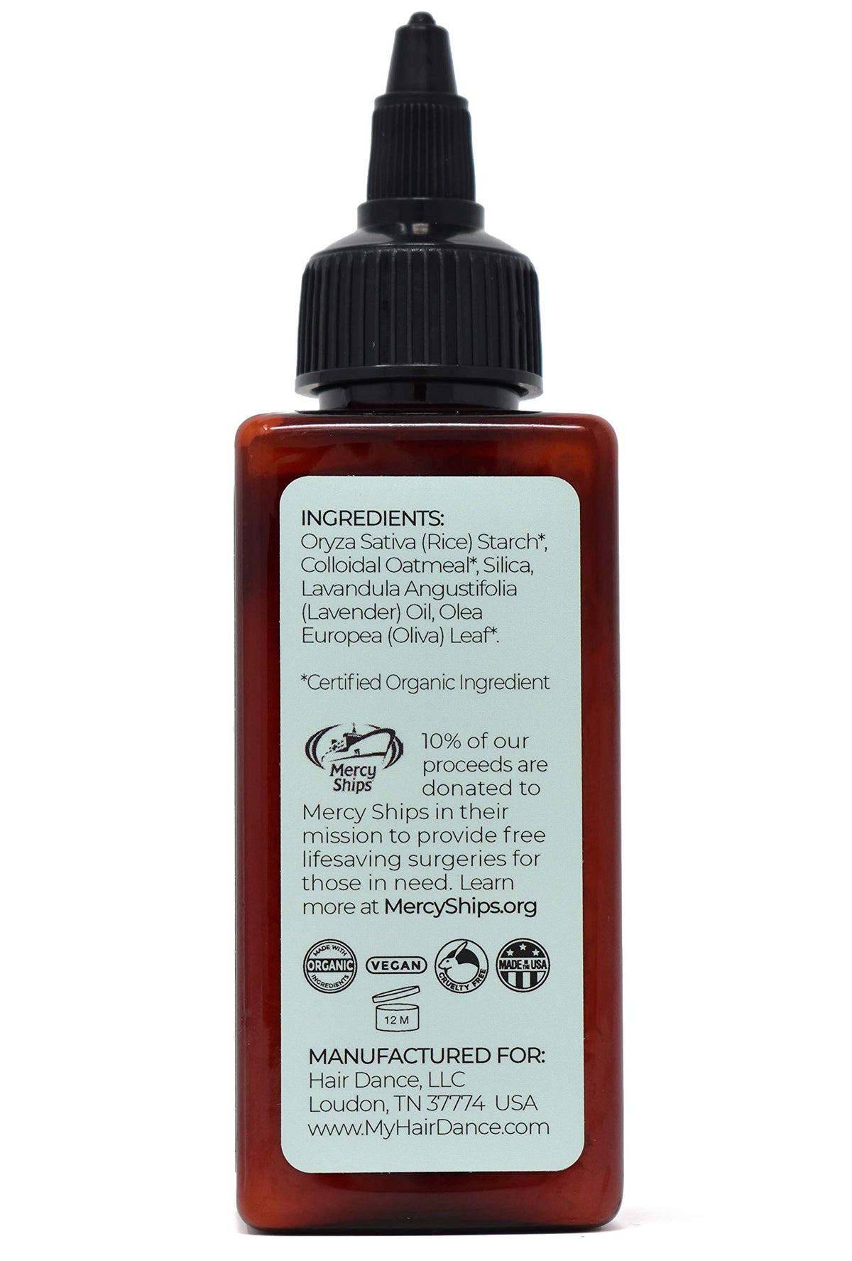 Hair Dance application at roots demonstrating instant oil absorption