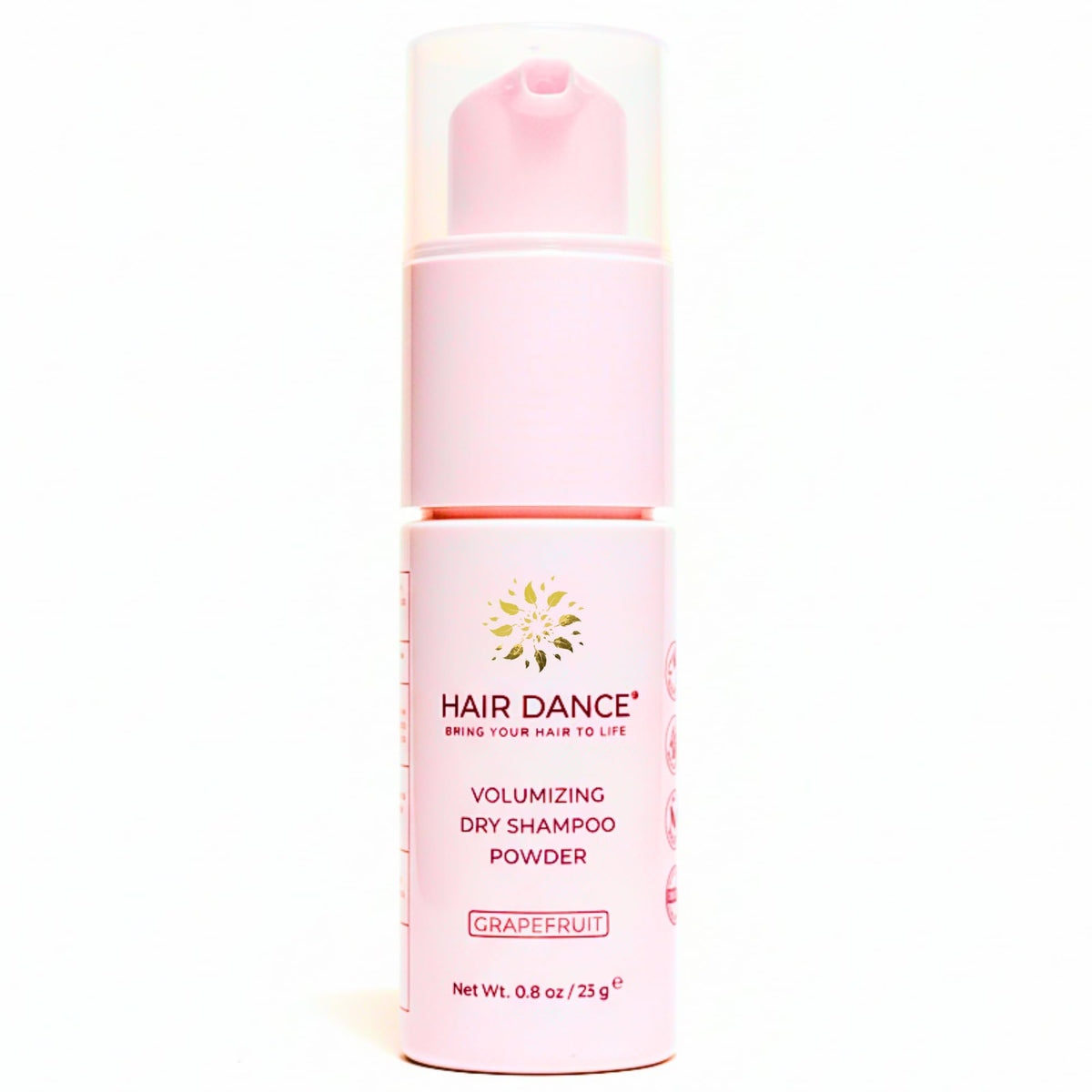 Hair Dance front packaging showing travel-size jar and grapefruit scent benefit